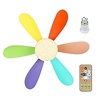 Fan LightE27 Led Ceiling Fans with Lights 40W Modern Bedroom Fan Ceiling Light with B22 Head Quiet 3 Speeds 3 Color Dimmable