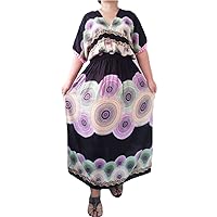 Peplum Empire Waist Maxi Dress V-Neck Short Sleeve Casual House Wear, Size S/M