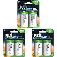 Fuji Enviromax 4100BP2 EnviroMax D Super Alkaline Batteries, 2 pk, White, 2 CT (Pack of 3)