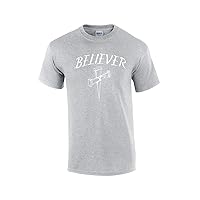 Christian Tee Shirt Believer with Cross Military