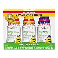 Zarbee's Kids Cough + Mucus Syrup Day/Night Value Pack for Children 2-6, Mixed Berry Flavor, 3x4Fl Oz
