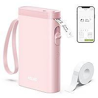 Label Maker Machine with Tape, P21 Portable Bluetooth Label Printer, Wireless Built-in Cutter Sticker Maker Mini Label Makers with Multiple Templates for Organizing Storage Office Home, Pink