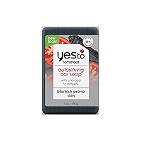 Yes To Tomatoes Detoxifying Charcoal Bar Soap, Exfoliating Acne Face Wash Helps Draw Out Impurities & Deep Clean Pores, With Salicylic Acid and Jojoba Oil, Natural Vegan & Cruelty Free