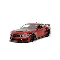 Big Time Muscle 1:24 2024 Ford Mustang GT Dark Horse Die-Cast Car, Toys for Kids and Adults(Candy Red)