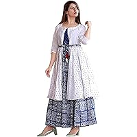 Indian Handmade Stylish Long Kurti with Jacket Gown Dress for Girl's & Women's.