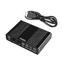 USB 2.0 External Sound Card 6 Channel 5.1 Surround Optical S/PDIF Audio Sound Card Adapter for PC Laptop Recording Compatible with Windows 10/8 / 7/ XP
