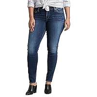 Silver Jeans Co. Women's Plus Size Suki Mid Rise Curvy Fit Skinny Jeans