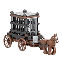Medieval Knight Prisoner Carriage Building Block Set, 83 Piece Medieval Castle Construction Toy Set, Flag for Kids Ages 6+