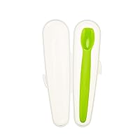 Innobaby Silicone Baby Spoon with Carrying Case Gum Friendly, Green