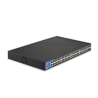 Linksys LGS352C 48 Port Gigabit Managed Network Switch with 4 x 10G Uplink SFP+ Slots - Advanced Security, QoS, Static Routing, VLAN, IGMP Features - Metal Housing, Desktop / Wall Mount
