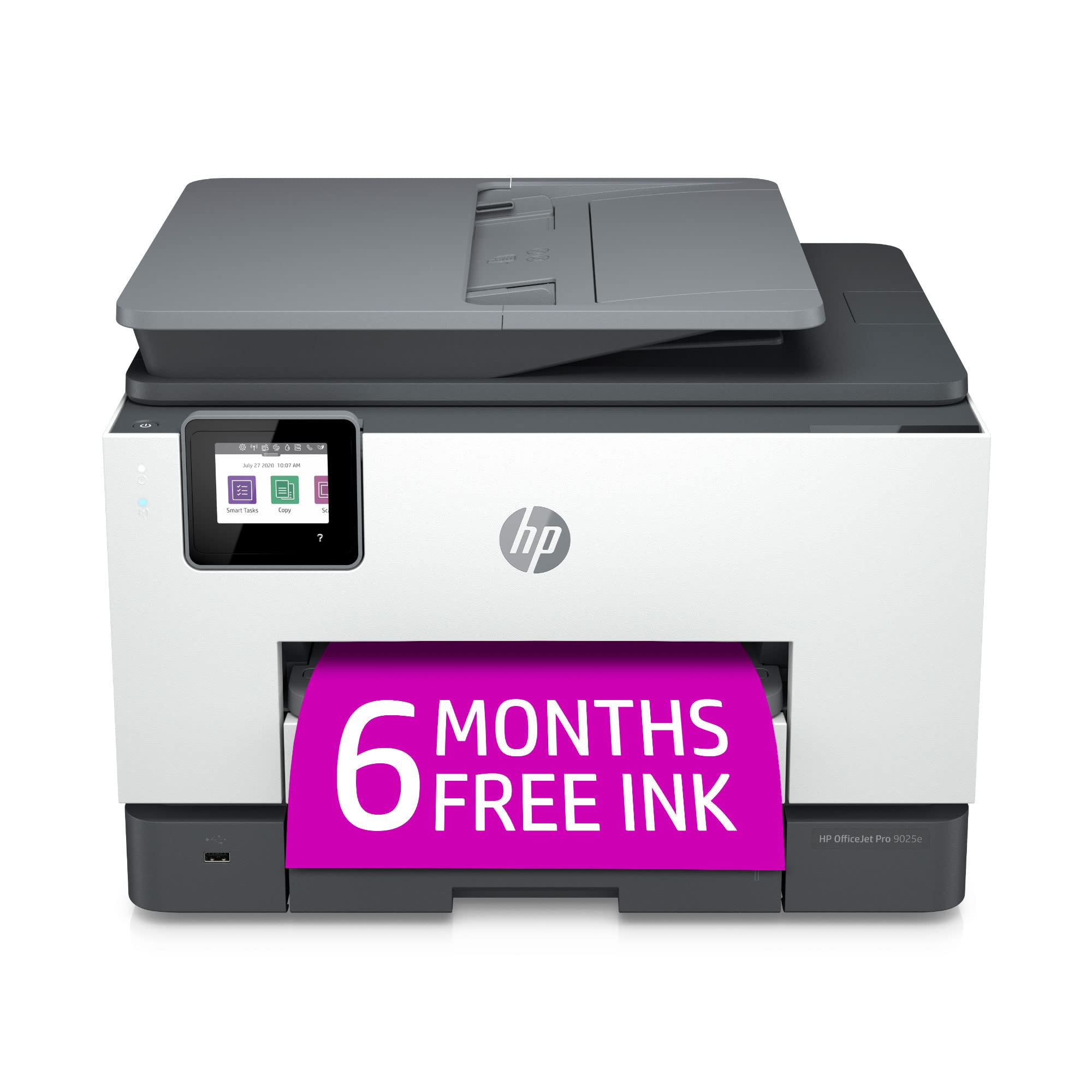 HP OfficeJet Pro 9025e Wireless Color All-in-One Printer with Bonus 6 Months Instant Ink with HP+,Gray, Medium