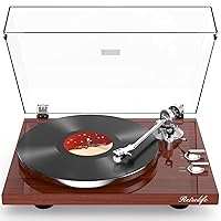 Record Player Turntables for Vinyl Records with Wireless Output Belt-Drive LP Player 33 1/3&45 RPM c Phono Preamp USB Digital to PC Recording MM Cartridge&Ajust Counterweight Upgraded