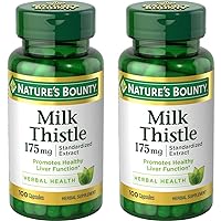 Milk Thistle, Herbal Health Supplement, Supports Liver Health, 175mg, 100 Softgels (Pack of 2)