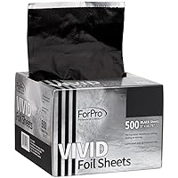ForPro Vivid Black Embossed Foil Sheets, Aluminum Foil, Pop-Up Foil Dispenser, Hair Foils for Color Application and Highlighting Services, Food Safe, 5” W x 10.75” L, 500-Count