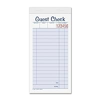 TOPS Guest Check Books, 2-Part, Carbonless, White/Canary, 3-11/32