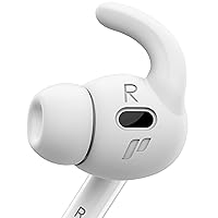 Proof Labs 4 Pairs for AirPods Pro 2 Ear Hooks Covers [Added Storage Pouch] Accessories Compatible with Apple AirPods Pro Generation 2 (White)