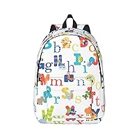 Colourful Animal Alphabet Large Capacity Backpack, Men'S And Women'S Fashionable Travel Backpack, Leisure Work Bag,