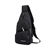 Sling Bag, Crossbody Backpack for men, Chest Backpack for Travel Hiking Daypack (Black)