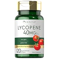 Lycopene 40mg | 120 Softgels | Naturally-Occurring Carotenoid | Non-GMO & Gluten Free Supplement