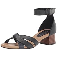 Clarks Women's Desirae Lily Heeled Sandal, Navy Leather, 8 Wide