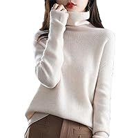 Women's Heart Sweater Pullover High Neck Wool Casual Knit Tops Autumn Winter Jacket Warm Pullover Sweaters