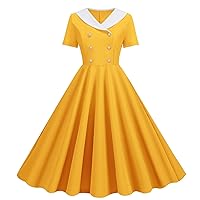 Women's 1950s Vintage Audrey Hepburn Style Cocktail Swing Dresses Vintage Homecoming Rockabilly Party Pinup Dresses
