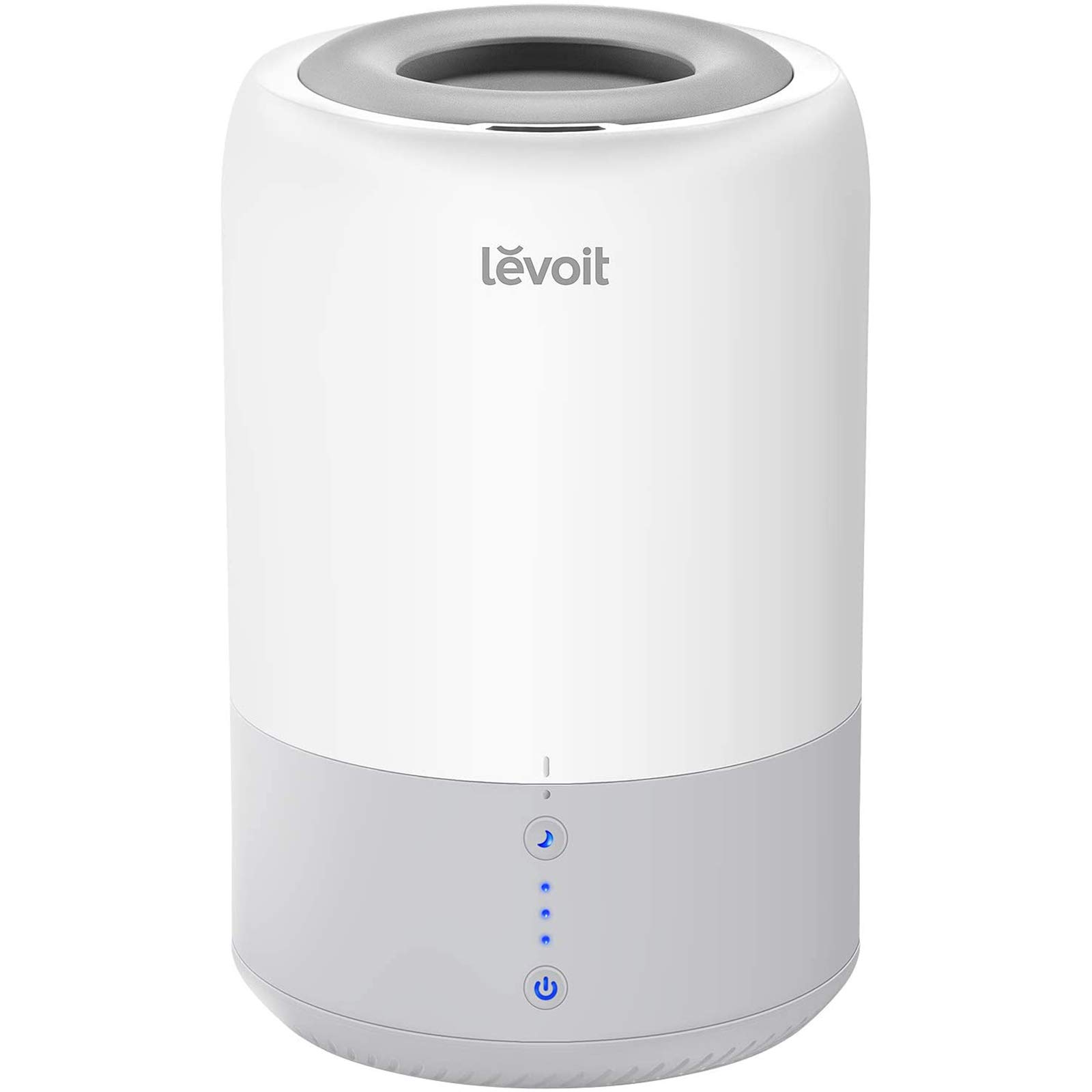LEVOIT Humidifiers for Bedroom, Cool Mist Air Vaporizer for Babies, Ultrasonic Top Fill Essential Oil Diffuser, Smart Sleep Mode, Auto Shut Off, Quiet, 1.8L, Gray