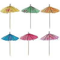 Comfy Package, [240 Count] Umbrella Cocktail Drink Picks - Assorted Tropical Colors Party Toothpicks