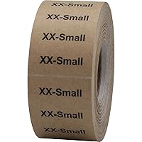 Natural Kraft XX-Small Clothing Labels Size Strip Stickers for Retail Apparel 1.25 x 5 Inch 125 Adhesive Stickers