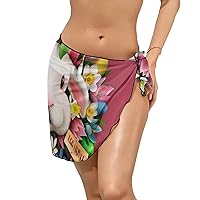 Red Bunny Women's Short Sarongs Beach Wrap Bikini Cover Up S