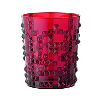 Nachtmann Punk Collection 4-Inch Ruby Colored Whiskey Tumbler, Crystal Glass,12-Ounce Capacity, Glass Tumbler for Scotch, Cocktail, Liquor, or Bourbon
