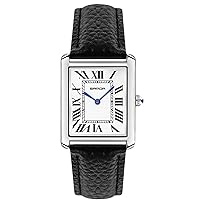 RORIOS Vintage Couple Watches Analog Quartz Watch Men Women Rectangular Wrist Watch Elegant Stainless Steel Wristwatch with Leather Strap
