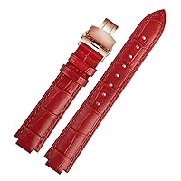 Genuine Leather watchband for Ballon Bleu Wrist Band Men Female Convex Leather Strap 14 * 8mm 18 * 11mm 20 * 12mm Fashion Bracelet (Color : Olive Flak, Size : 18-11mm)
