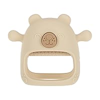 Nuby Silicone Wrist Teething Mitten - Baby Teether Ring - 3+ Months - Brown Bear