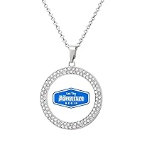 Let Adventure Begin Round Diamond Necklace Fashion Pendant Jewelry Gift for Men Women