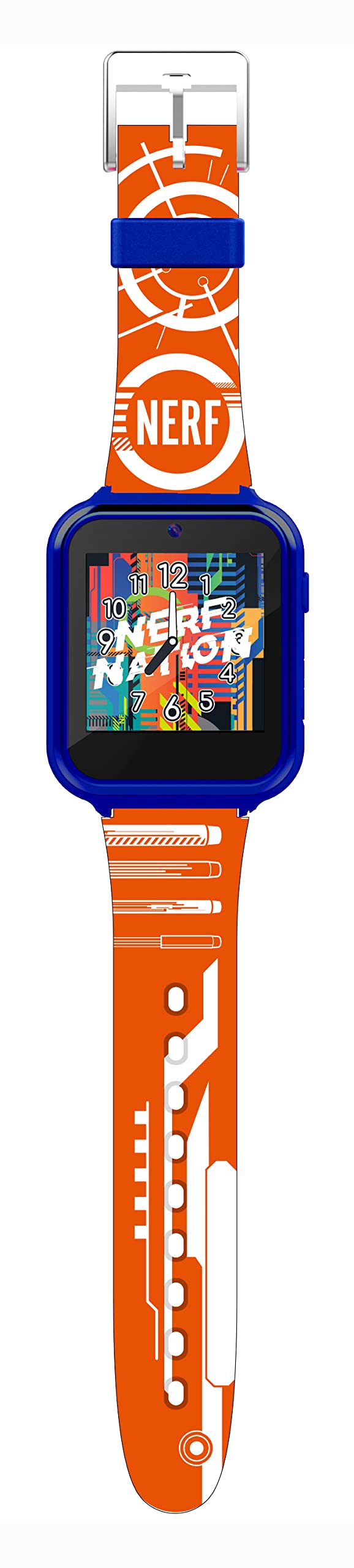 Accutime Nerf Kids Orange Educational Learning Touchscreen Smart Watch Toy for Girls, Boys, Toddlers - Selfie Cam, Learning Games, Alarm, Calculator, Pedometer & More (Model: NRF4020AZ)