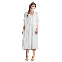 Women's Linen Cotton Soft Maxi Large Dress Plus Size Clothing a12