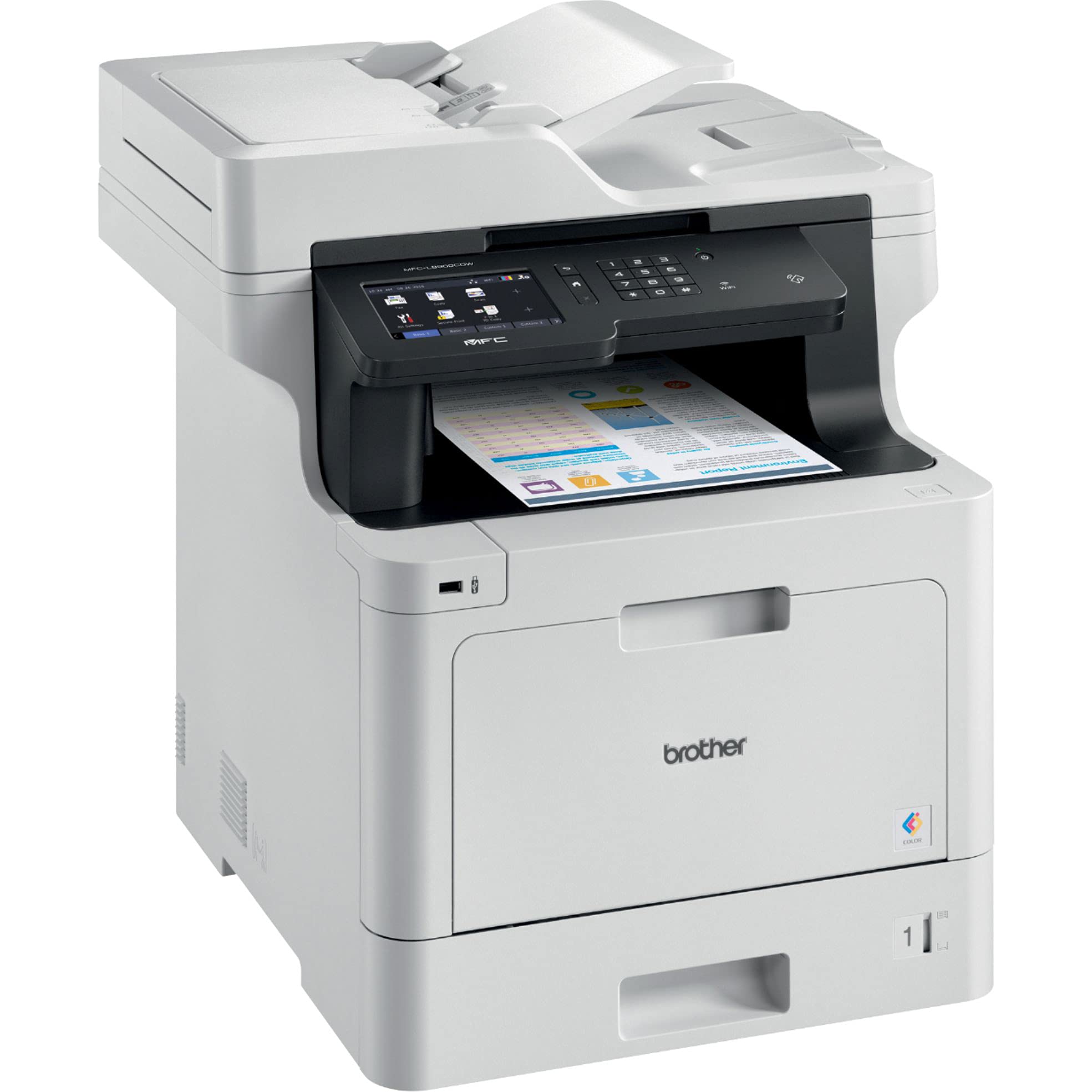 Brother MFC-L8900CDWB All-in-One Wireless Color Laser Printer for Office - 4-IN-1 Print Copy Scan Fax - 5
