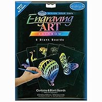 Royal Brush Foil Engraving Art Blank Boards, 5 by 7-Inch, Rainbow, 6-Pack