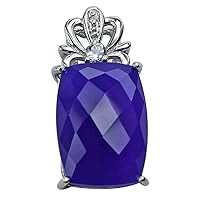 Purple Onyx Natural Gemstone Cushion Shape Pendant 10K, 14K, 18K White Gold Engagement Jewelry