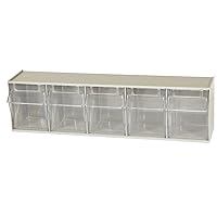 06705 TiltView Horizontal Plastic Organizer Storage System Cabinet with 5 Tilt Out Bins, (23-5/8-Inch Wide x 6-1/2-Inch High x 5-5/8-Inch Deep), Stone