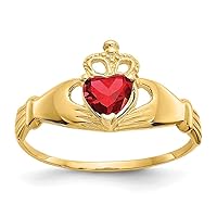 10k Gold CZ Cubic Zirconia Simulated Diamond January Irish Claddagh Celtic Trinity Knot Love Heart Ring Size 7.00 Jewelry for Women