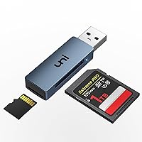 SD Card Reader, uni USB 3.0 SD Card Adapter High-Speed Micro SD Memory Card Reader Support SD/Micro SD/TF/SDHC/SDXC/MMC/UHS-I Card Compatible with Mac, Win, Linux, PC, Laptop, Blue