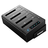 ORICO 4 Bay External Hard Drive Docking Station USB 3.2 Gen 1 to SATA I/II/III for 2.5''/3.5'' HDD SSD with Hard Drive Duplicator/Cloner Function Support UASP [4 x 20TB]-6648US3