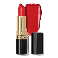 Revlon Lipstick, Super Lustrous Lipstick, Creamy Formula For Soft, Fuller-Looking Lips, Moisturized Feel in Reds & Corals, Love That Red (725) 0.15 oz