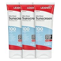 Travel Sunscreen SPF 100+, Ultra Sheer Dry-Touch Water Resistant and Non-Greasy Lotion with Broad Spectrum SPF 100+, 3 Fl Oz (3)