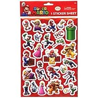 Nintendo Sper Mario Brother Raised 3D Stickers Sheet x 2 Sheets