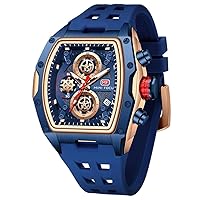 Mini Focus Men's Watches, Unique Casual Wristwatch (Chronograph/Waterproof/Luminous/Calendar/24 Hours) Silicone Band Fashion Watches for Men