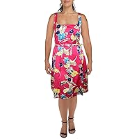 Lauren Ralph Lauren Womens Floral Print Pleated Shift Dress Pink 12