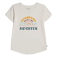 Lucky Brand Girls' Short Graphic T-Shirt, Cotton Tee with Flutter Sleeves & Tie Dye Design